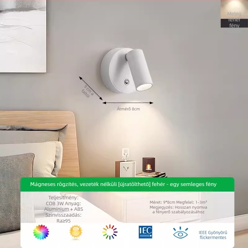 Nordic stílusú fali lámpa, ABS árnyékoló és ABS test, legfeljebb 36V