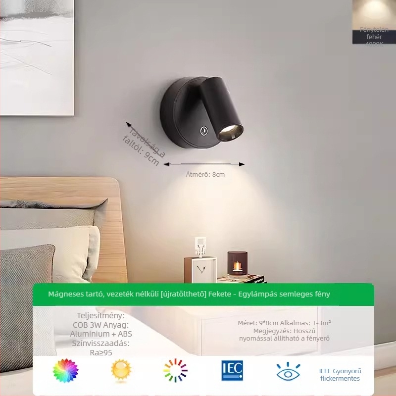 Nordic stílusú fali lámpa, ABS árnyékoló és ABS test, legfeljebb 36V