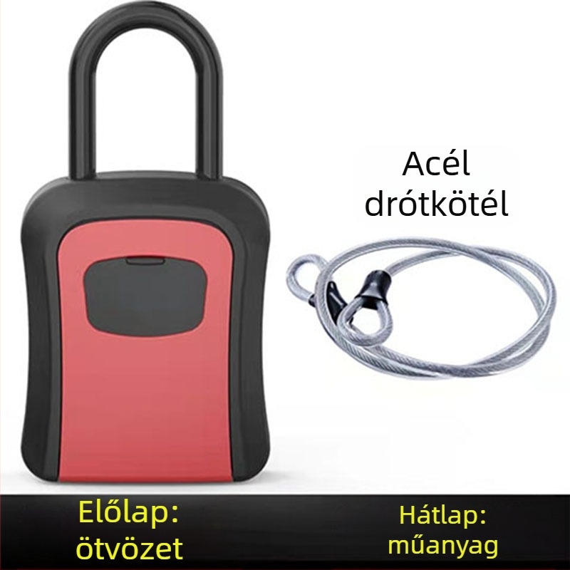 Fali kulcstartó doboz jelszóval, műanyag, mechanikus zár, kulcsok és kártyák számára; logó testreszabás