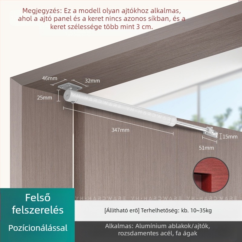 Xuncheng rozsdamentes acél ajtócsukó – állítható zárósebesség és állítható záróerő