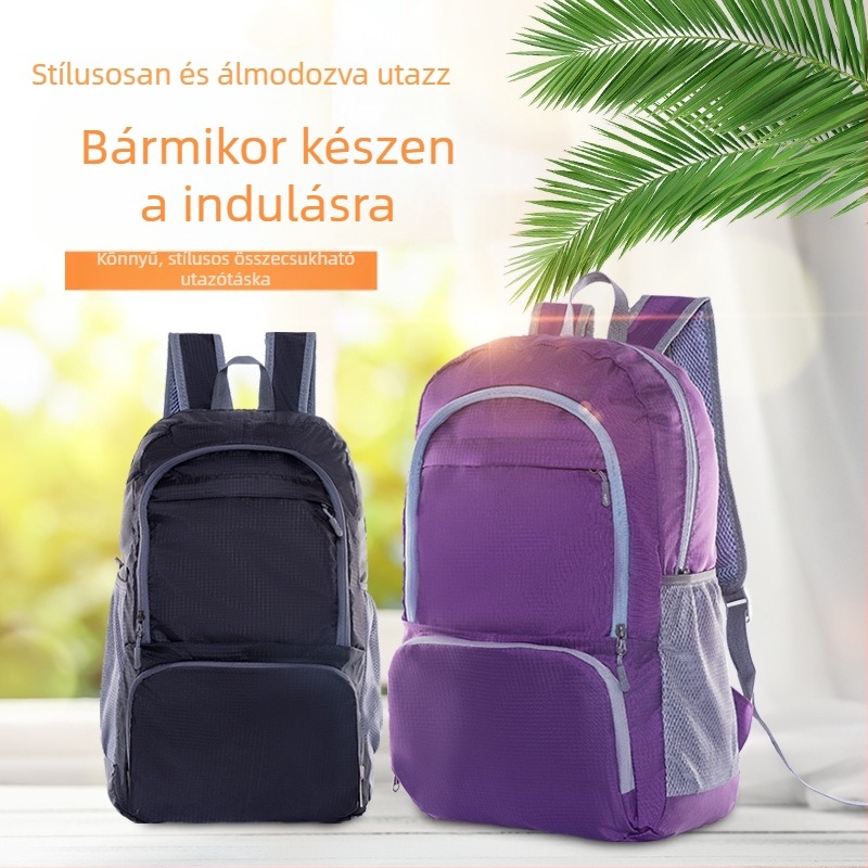 Összecsukható kültéri hátizsák férfiak és nők számára, nylonból, 20–35 L kapacitás, illik 16 hüvelykes laptophoz, városi egyszerű stílus