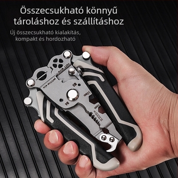 Összecsukható vezetékleválasztó és crimpelő fogó – villanyszerelő, kézi, sokfunkciós, Haoqi