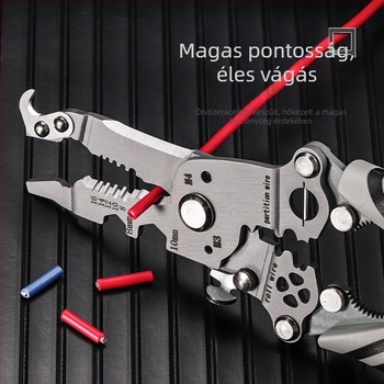 Összecsukható vezetékleválasztó és crimpelő fogó – villanyszerelő, kézi, sokfunkciós, Haoqi