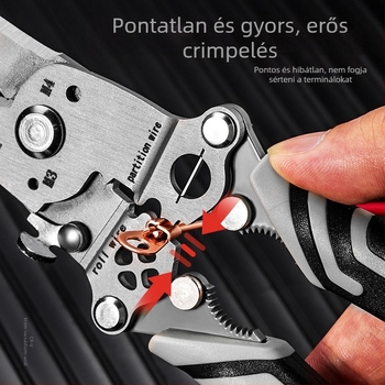 Összecsukható vezetékleválasztó és crimpelő fogó – villanyszerelő, kézi, sokfunkciós, Haoqi