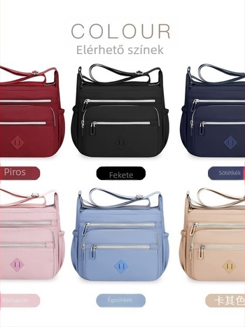Crossbody táska, Kompozíciós anyagú szövet, Nylon bélés, Cipzáras záródás, Horizontális négyzet alakú sziluett