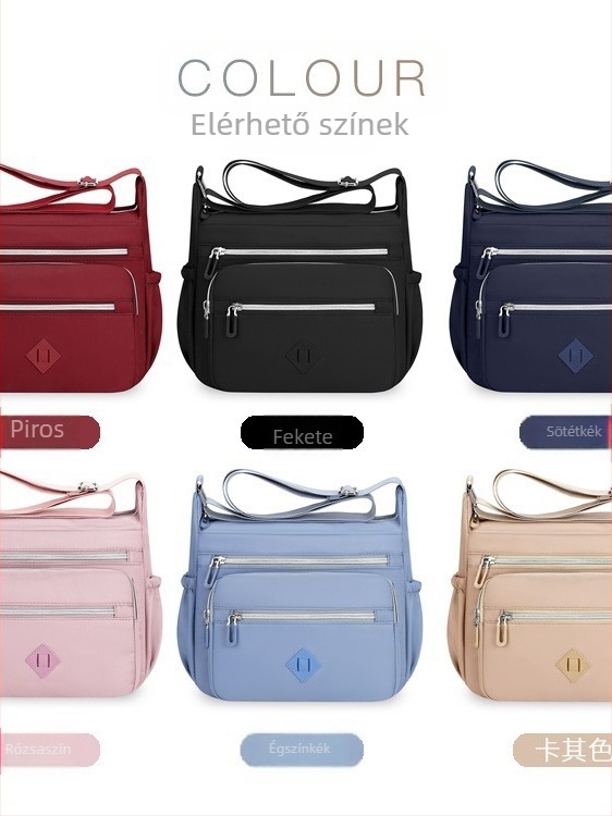 Crossbody táska, Kompozíciós anyagú szövet, Nylon bélés, Cipzáras záródás, Horizontális négyzet alakú sziluett