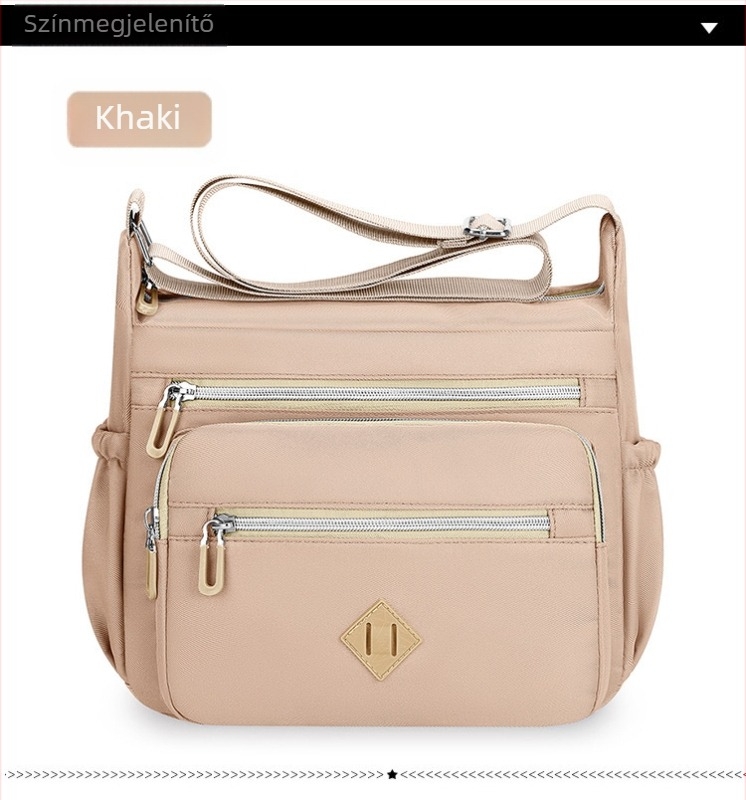 Crossbody táska, Kompozíciós anyagú szövet, Nylon bélés, Cipzáras záródás, Horizontális négyzet alakú sziluett