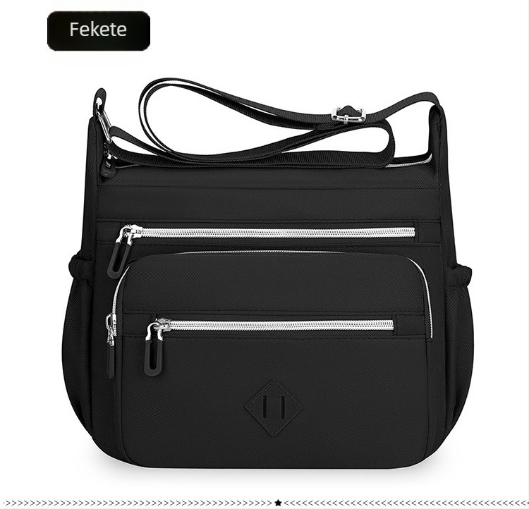 Crossbody táska, Kompozíciós anyagú szövet, Nylon bélés, Cipzáras záródás, Horizontális négyzet alakú sziluett
