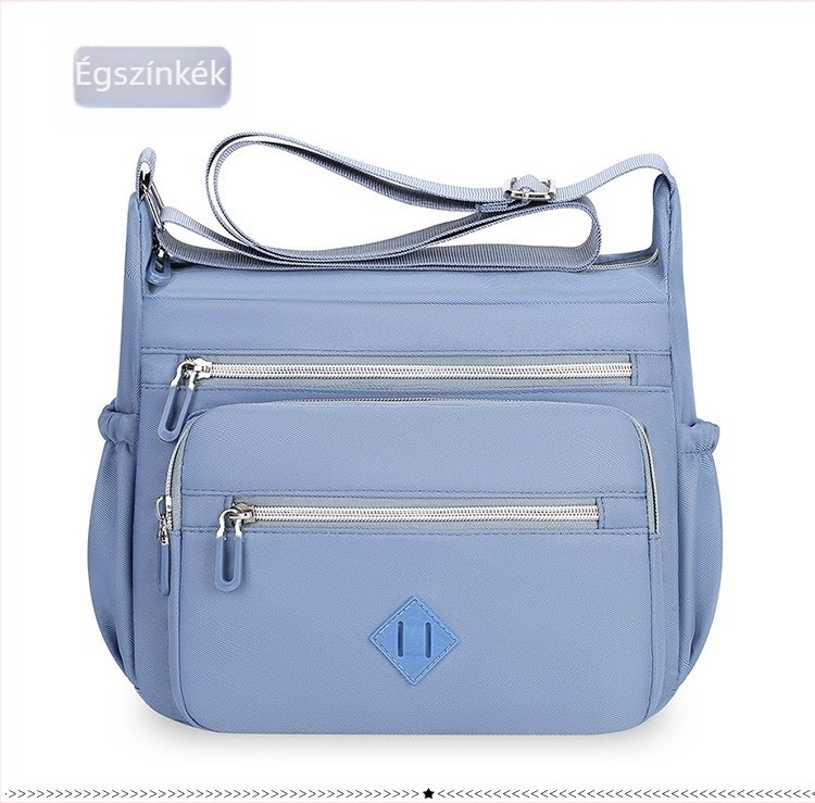 Crossbody táska, Kompozíciós anyagú szövet, Nylon bélés, Cipzáras záródás, Horizontális négyzet alakú sziluett