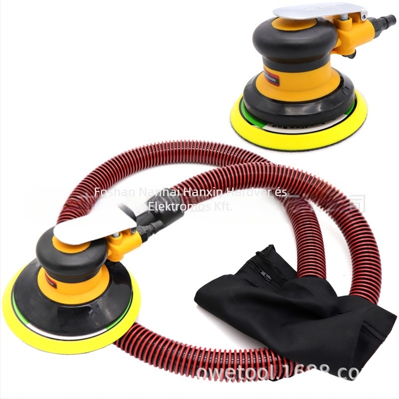 Pneumatikus csiszoló- és polírozógép porgyűjtő vákuummal, fém- és faanyaghoz