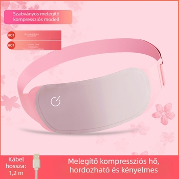 Deréktáji melegítő öv vibrációs masszázzsal és mágneses terápiával, USB tápegység, 3 fokozat, 45–60°C