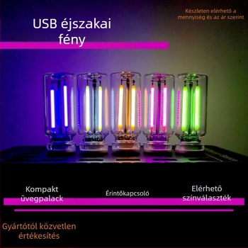 USB érintéses éjszakai lámpa – üveg asztali és autó atmoszférikus világítás, Modell 352, Teljesítmény 5, Feszültség 5