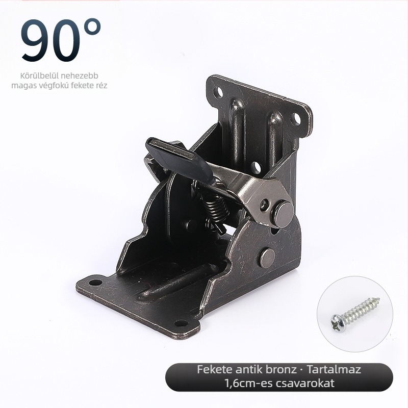 90°-os önzáró hajtózsanér bútorokhoz – asztalok és padok számára, magas szilárdságú acélból, gyártási folyamatok: bélyegzés, rivetálás és bevonatolás