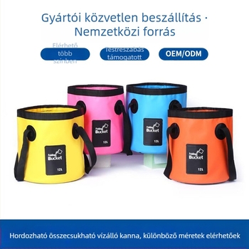 Összecsukható vízálló vödör kültéri horgászathoz és kempingezéshez, 12L/20L kapacitás, 500D PVC hálóanyag