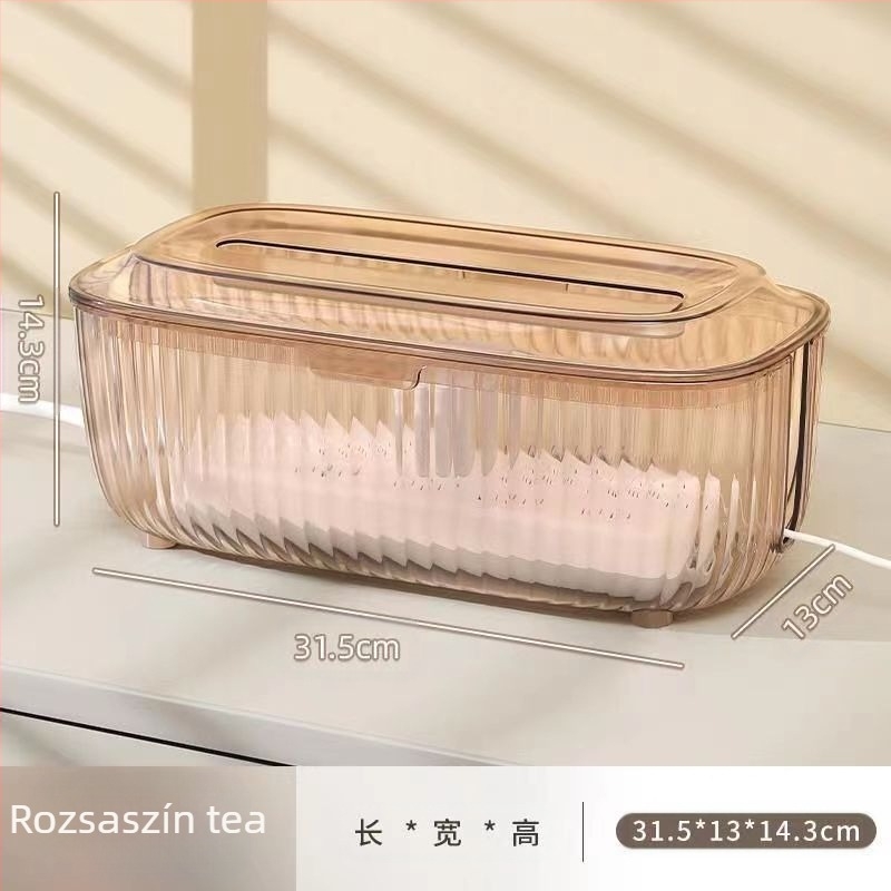 Kábelek tároló doboz fedővel, könnyed luxus stílusban