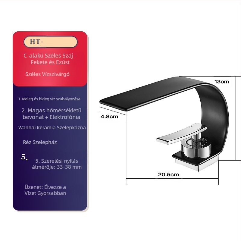 Réz mosdócsaptelek pultba szerelhetőek, meleg/hideg keverés, kerámia patron, 0–80 °C, 35 mm ülő