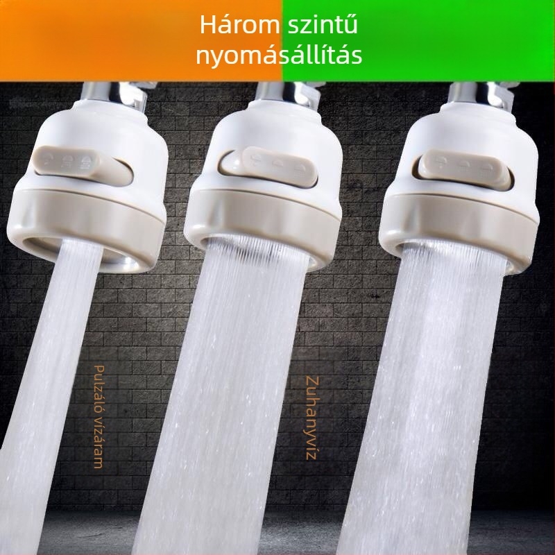 Konyhai csaptelező booster és vízmegtakarító szűrőfej, ABS, menet 22/24, modell 077, hordozható