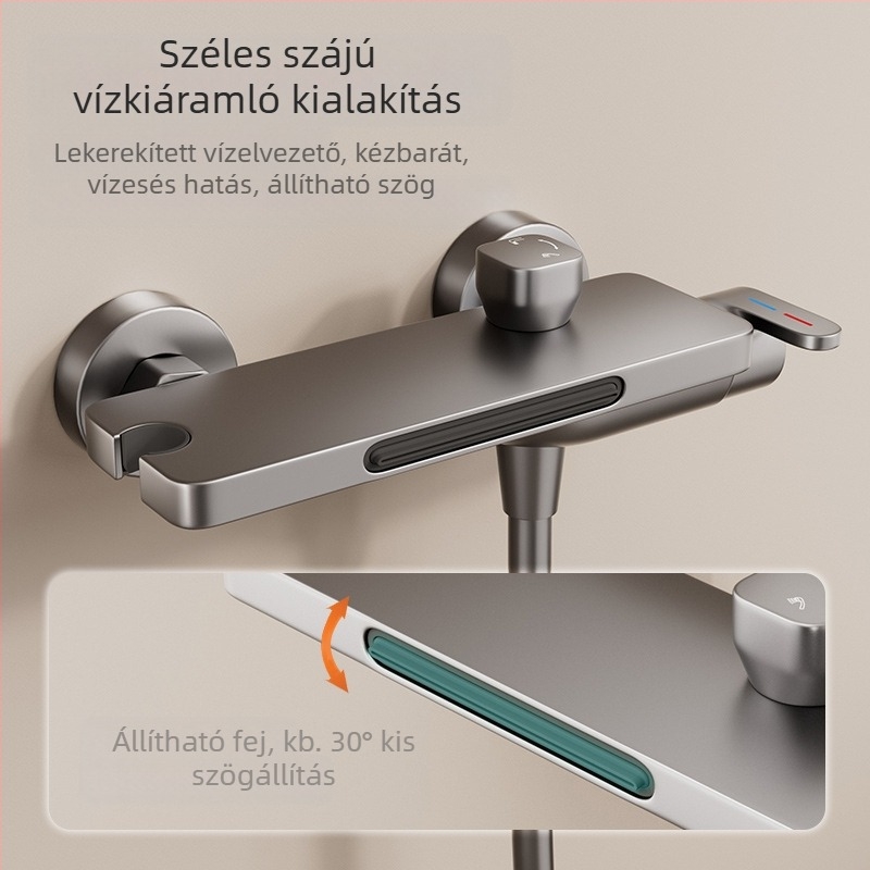 Kád csaptele (falra szerelt; keverőcsap; keramikus szeleppel; részben réz anyag; modell HSQ176)