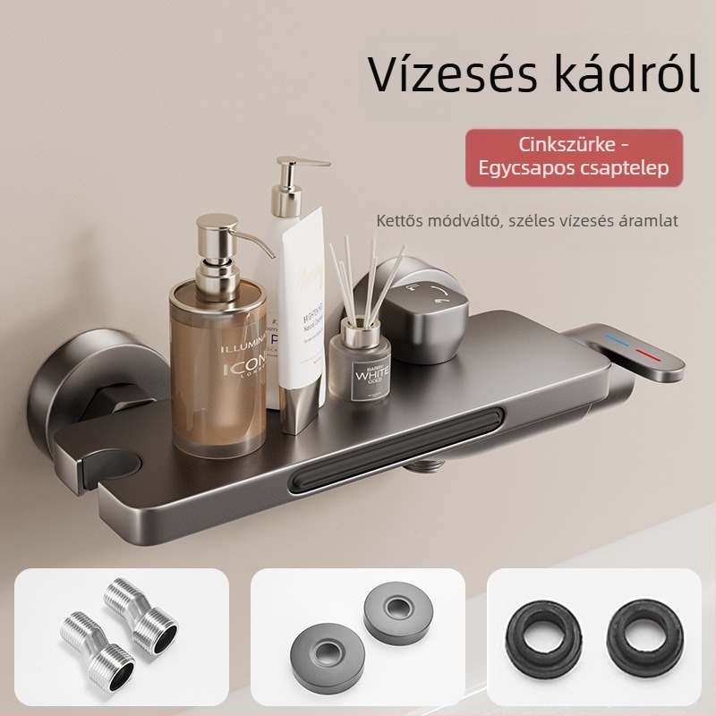 Kád csaptele (falra szerelt; keverőcsap; keramikus szeleppel; részben réz anyag; modell HSQ176)