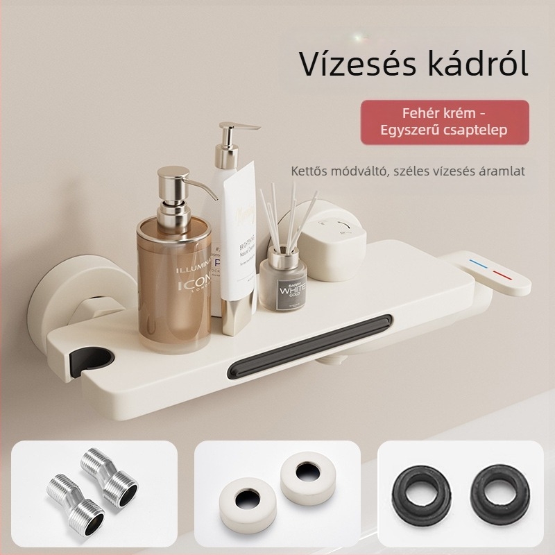 Kád csaptele (falra szerelt; keverőcsap; keramikus szeleppel; részben réz anyag; modell HSQ176)