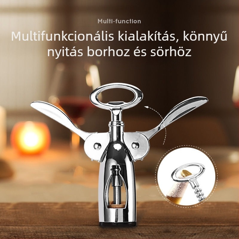 Üvegnyitó cink ötvözetből és rozsdamentes acélból, többfunkciós, modern minimális kialakítás, 2019-es kiadás