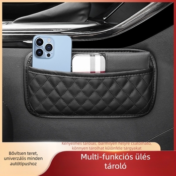 Bőr autóülés hátsó tároló táska — Testreszabható, függőleges rögzítés, logónyomtatás elérhető