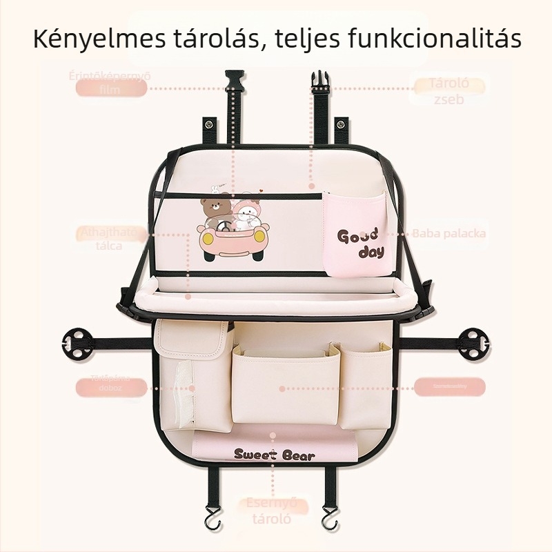 Autóülés hátsó tároló táska - bőr, vízálló, testreszabható, univerzális kompatibilitás, logotípus nyomtatás