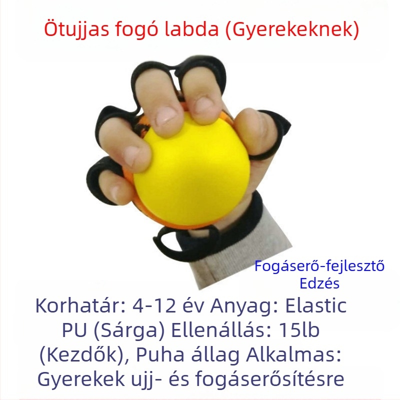 Ujjfogó labda az ujjak hajlékonyságához és rehabilitációhoz, rugalmas PU anyagú fogásfejlesztő, 20 lb ellenállás, időseknek és gyermekeknek
