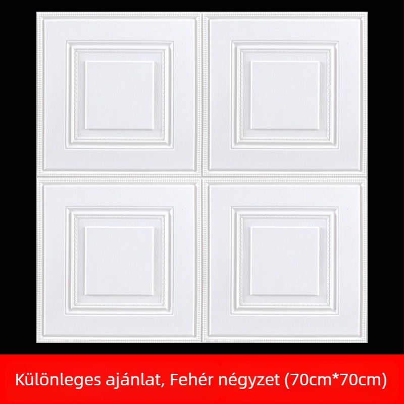 3D öntapadós falmatrica, XPE habmagos mag, fa textúra, négyszögletes mintázat, nappali háttér