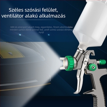 Pneumatikus spraypisztoly, alacsony nyomáson, krómozott, felső tartállyal, autóipari festéshez