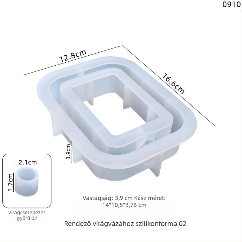 Szilikon epoxigyanta forma – szabálytalan alakú váza, ág motívummal, DIY kristálygyanta, modern minimalista stílus