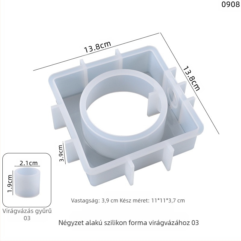 Szilikon epoxigyanta forma – szabálytalan alakú váza, ág motívummal, DIY kristálygyanta, modern minimalista stílus
