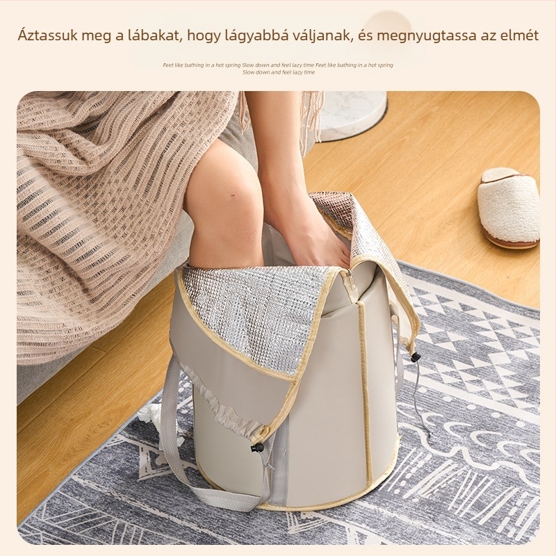 Összecsukható lábfürdő kád, nylon anyagú, összecsukható kialakítás, Discovery márka, felnőtteknek