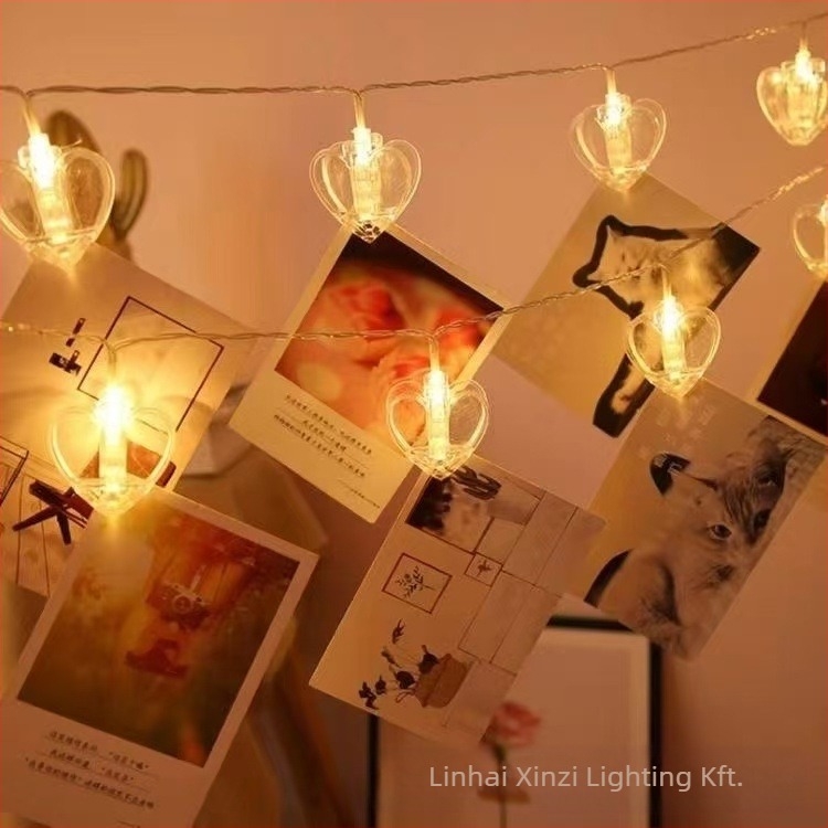 LED csipesszel ellátott fényfüzér, csillag alakú, 10–40 LED, 3000K, IP65, akkumulátorról működik