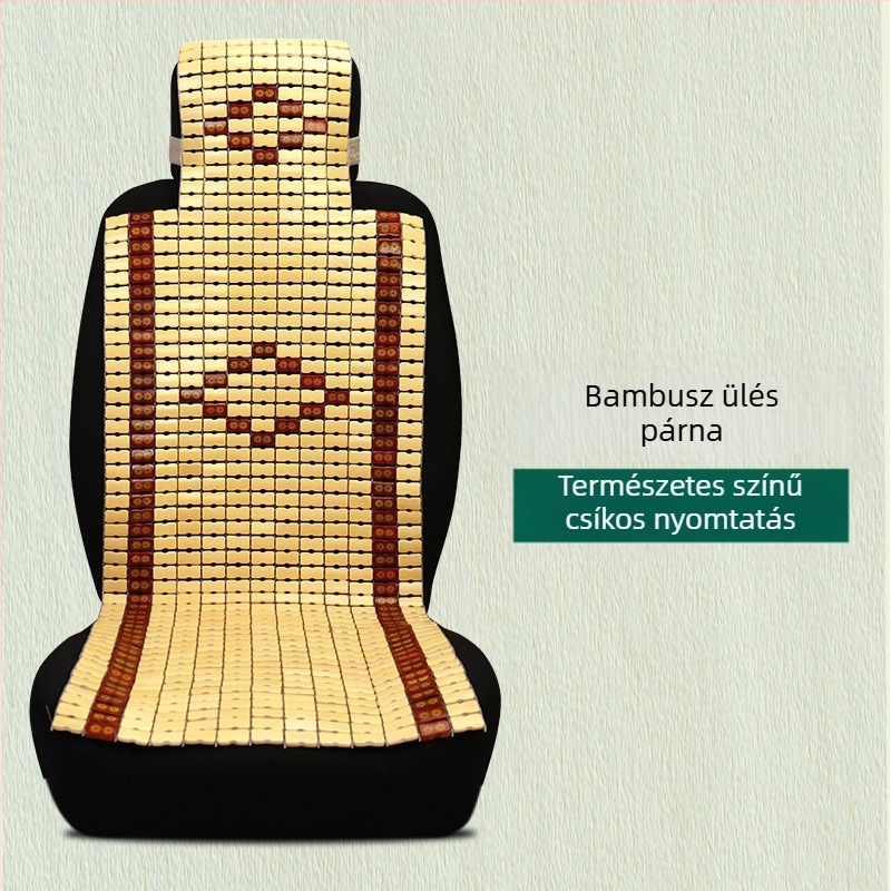Autóülés hűtő matrac, kézzel kötött bambusz szeletekből, első ülésekhez, monolitikus kialakítás