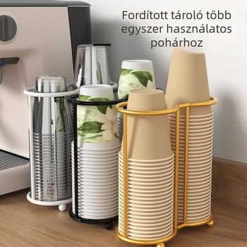 Poháradagoló állvány - összecsukható, forgatható, asztali, kovácsoltvas, 1‑szintes