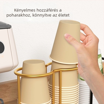 Poháradagoló állvány - összecsukható, forgatható, asztali, kovácsoltvas, 1‑szintes