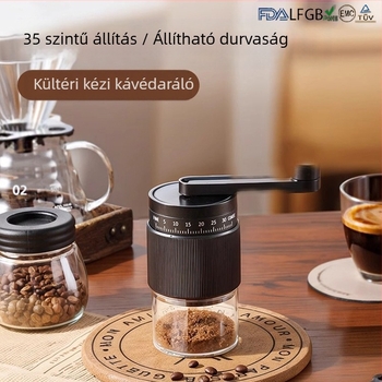 Kézi tekerős kávédaráló otthoni használatra – modern minimalista dizájn, testreszabható feldolgozás