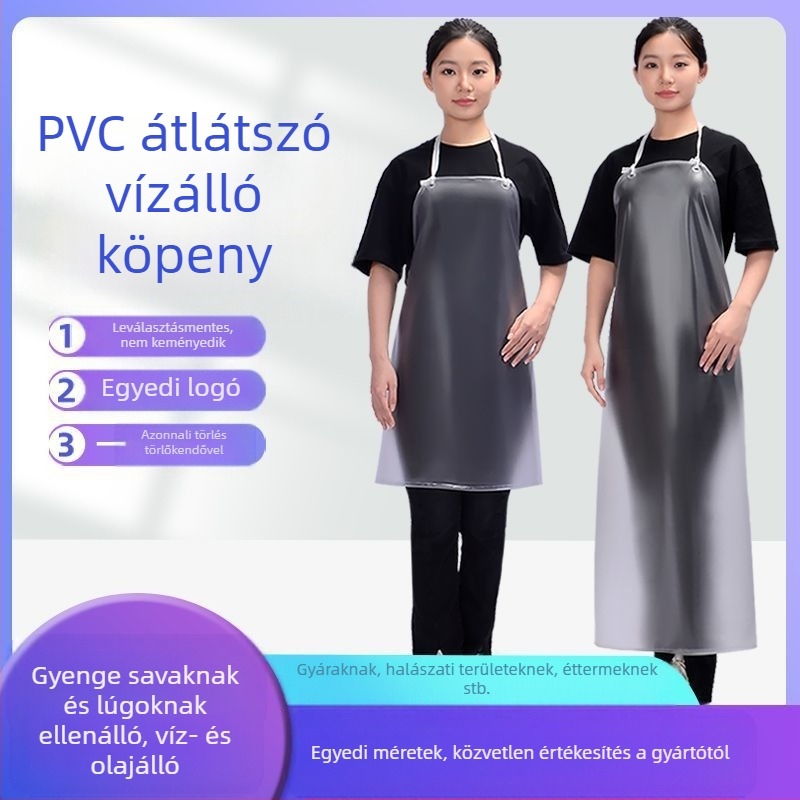 Ujj nélküli PVC kötény, vízálló konyhai használatra, modern stílusú