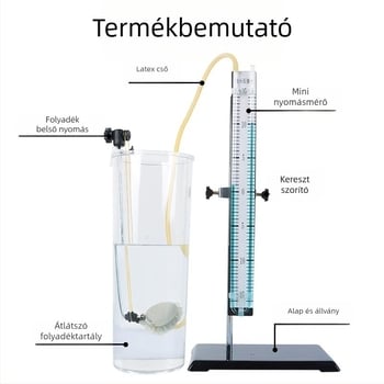 Oktatási segédeszközök: Folyadék belső nyomás kísérleti készlet, átlátszó tartály, középiskolai fizika, beltéri használatra, anyaga: fém-műanyag