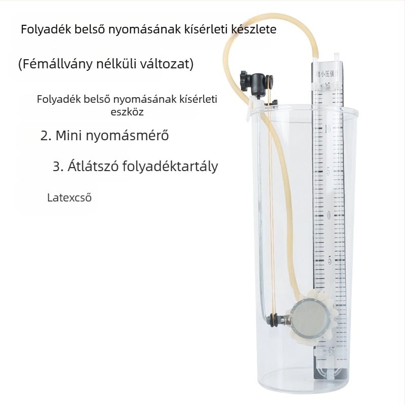 Oktatási segédeszközök: Folyadék belső nyomás kísérleti készlet, átlátszó tartály, középiskolai fizika, beltéri használatra, anyaga: fém-műanyag
