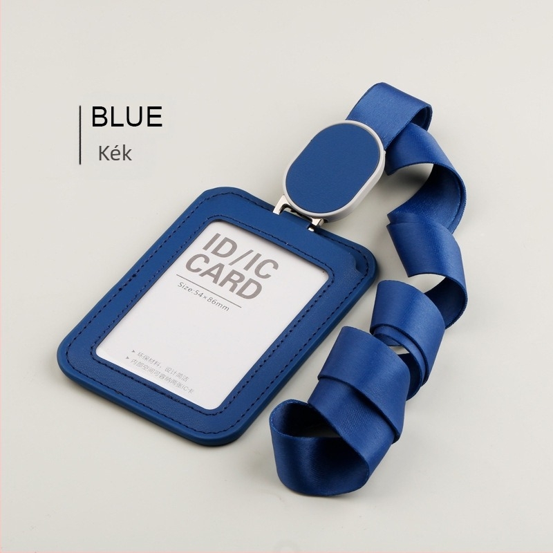 Bőr kártyatartó munkaazonosítóhoz, modern letisztult stílusban