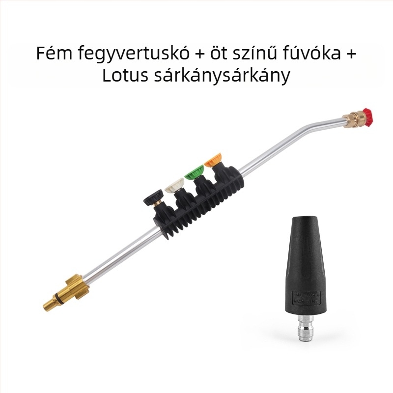 Nagy nyomású autómosó pisztoly, fej és markolat műanyagból, permetezési távolság 2 m, víznyomás 160 bar / 2320 psi