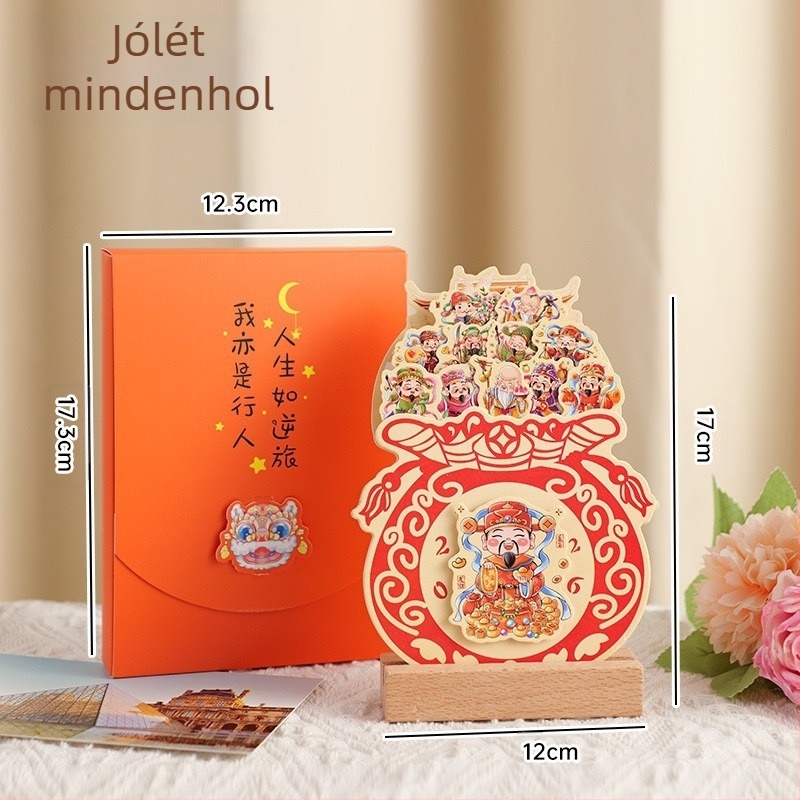 Fából készült asztali naptár kerettel, aranyos, kreatív mini asztali naptár, kemény kötés, logó nyomtatás, tervezési sablon beépítve