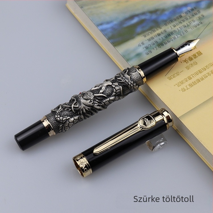 Jinhao Xianglong sárkány toll – Luxus fémtest, sárkány és phoenix, aláíró toll