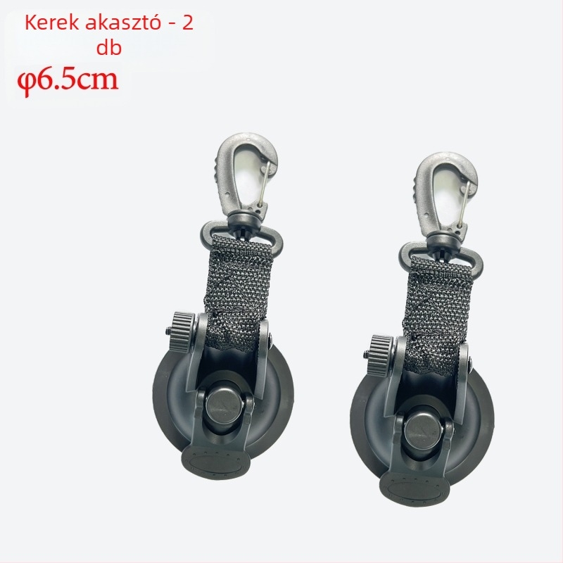 Autóhoz használható vákuumos kampó, szív alakú, ABS + nylon hevederrel, 10 kg teherbírás, újra használható