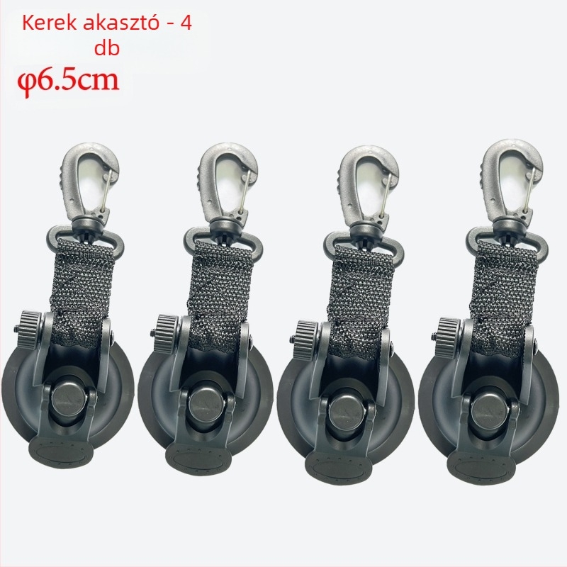 Autóhoz használható vákuumos kampó, szív alakú, ABS + nylon hevederrel, 10 kg teherbírás, újra használható