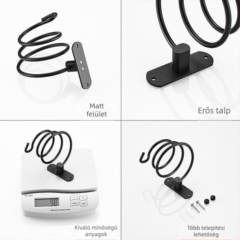 Fali szárítótartó a fürdőszobához — alumínium, anodos oxidáció, fúrás nélküli szerelés, teherbírás 2 kg, modell 9442