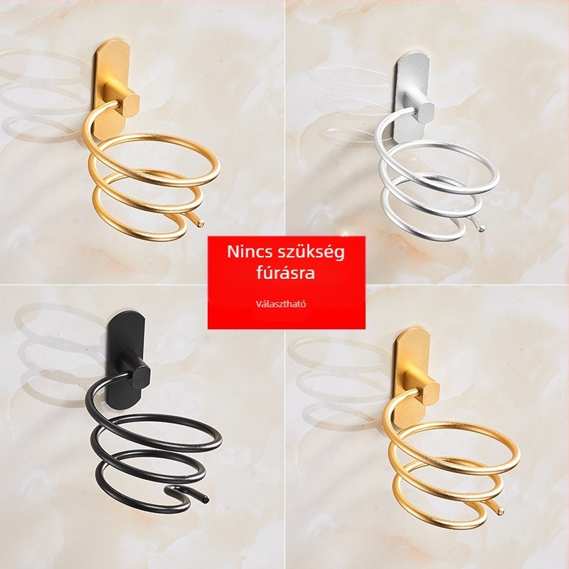 Fali szárítótartó a fürdőszobához — alumínium, anodos oxidáció, fúrás nélküli szerelés, teherbírás 2 kg, modell 9442