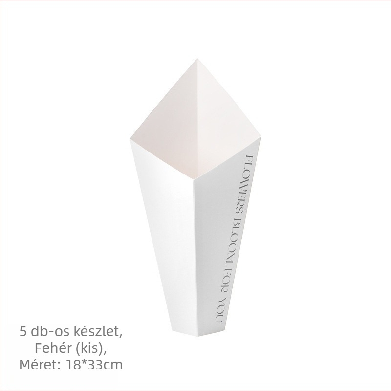 Háromszög alakú virágrendező csomagoló – karton, nyomtatás, cél: ajándék- és virágcsomagolás, modell: papír, csomagolási típus: Opp zacskó, 5 db/csomag, Valentin-nap